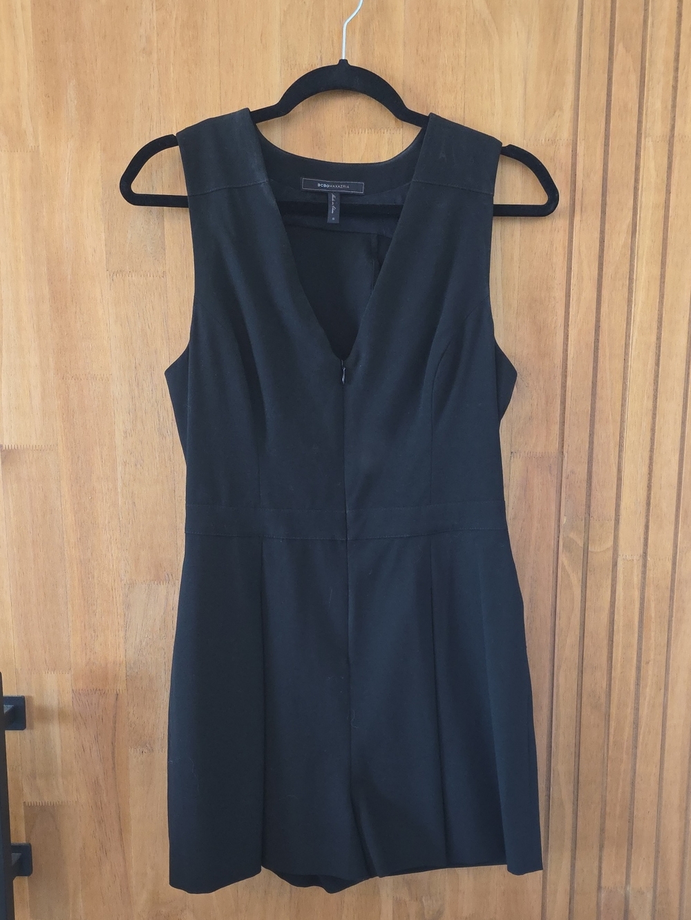 BCBGMaxAzria Black Sleeveless V-Neck Romper